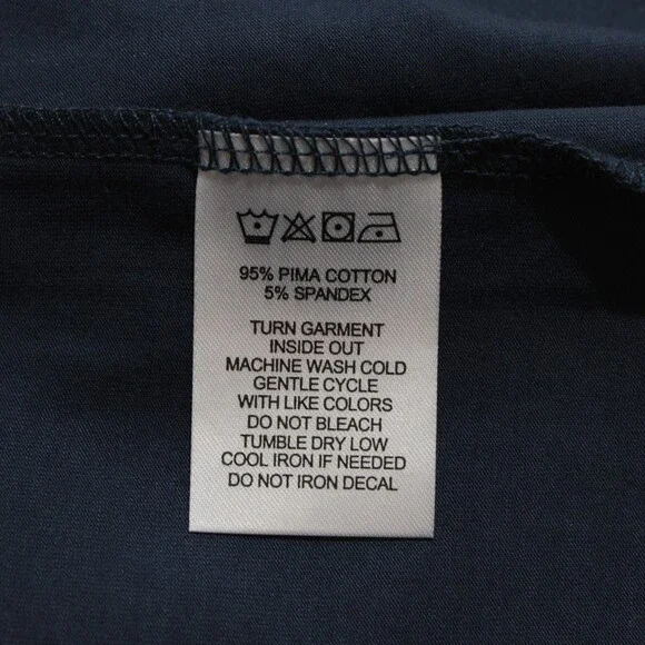 Orchard & Broome NWT Essex Short Sleeve Zip T-Shirt Size L in Blue Cotton Blend